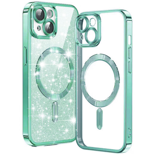 iPhone 14 umbris silikoonist MagSafe Luxury Glitter heleroheline