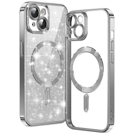 iPhone 14 umbris silikoonist MagSafe Luxury Glitter hobedane