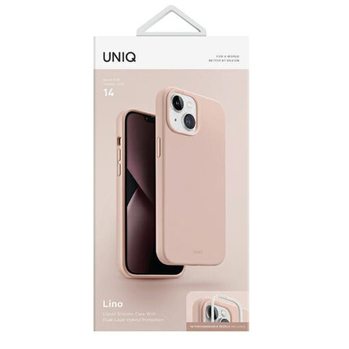 iPhone 14 umbris silikoonist UNIQ Lino roosakasroosa 6