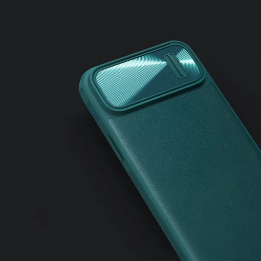 iPhone 14 umbris silikoonist ja kunstnahast tagusega Nillkin CamShield Leather S kaamerakaitsega must 9
