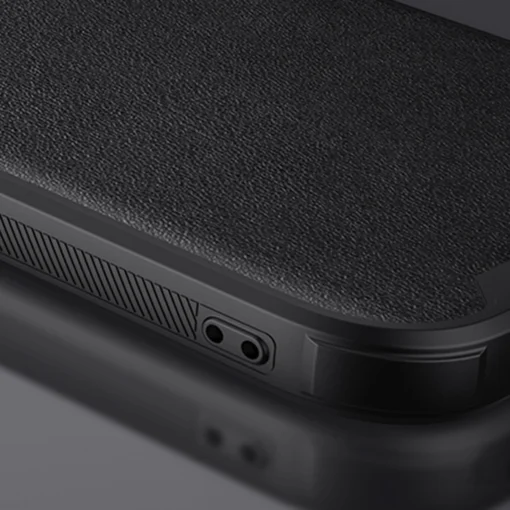 iPhone 14 umbris silikoonist ja kunstnahast tagusega Nillkin CamShield Leather S kaamerakaitsega roheline 14