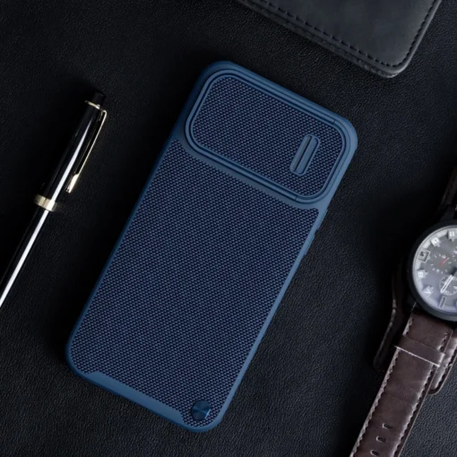 iPhone 14 umbris silikoonist ja nailonist Nillkin Textured S kaamerakaitsega must 14