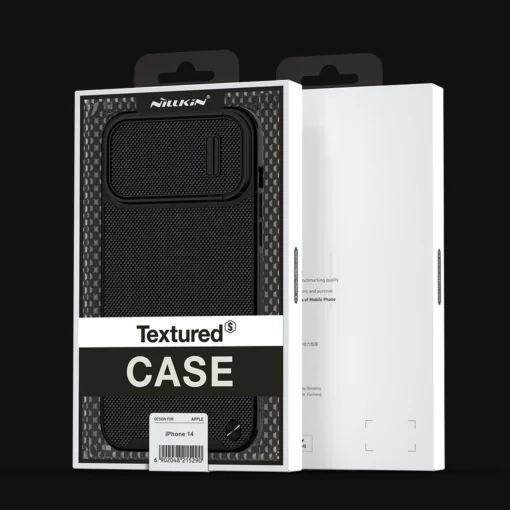 iPhone 14 umbris silikoonist ja nailonist Nillkin Textured S kaamerakaitsega must 4