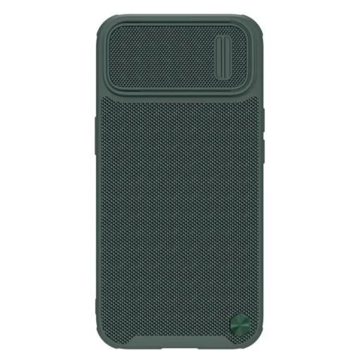 iPhone 14 umbris silikoonist ja nailonist Nillkin Textured S kaamerakaitsega roheline