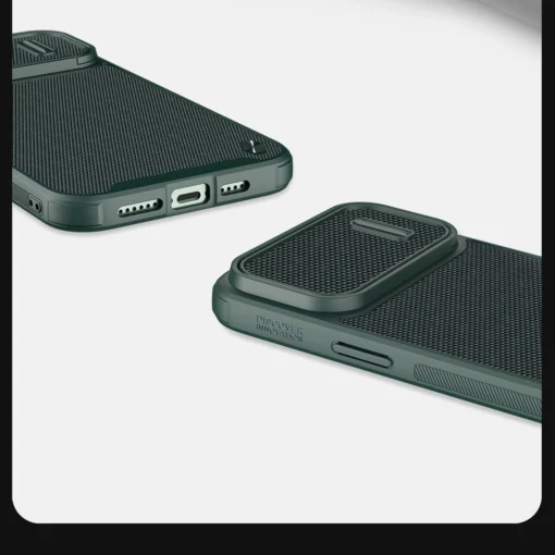 iPhone 14 umbris silikoonist ja nailonist Nillkin Textured S kaamerakaitsega sinine 13