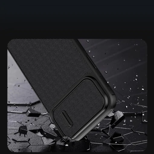 iPhone 14 umbris silikoonist ja nailonist Nillkin Textured S kaamerakaitsega sinine 7