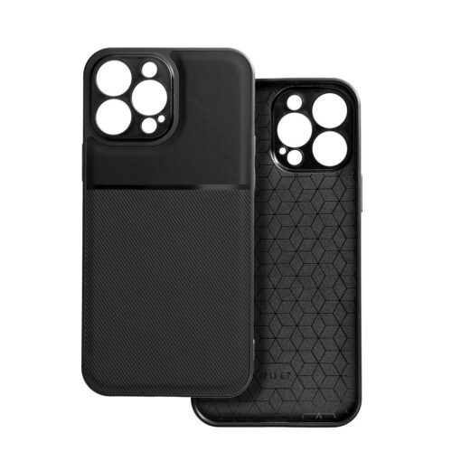 iPhone 14 umbris silikoonist servade ja tekstiilist tagusega NOBLE must 3