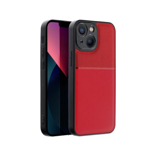 iPhone 14 umbris silikoonist servade ja tekstiilist tagusega NOBLE punane 1