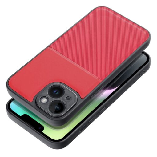 iPhone 14 umbris silikoonist servade ja tekstiilist tagusega NOBLE punane 2