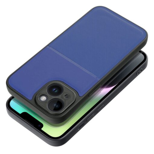 iPhone 14 umbris silikoonist servade ja tekstiilist tagusega NOBLE sinine 2