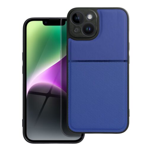 iPhone 14 umbris silikoonist servade ja tekstiilist tagusega NOBLE sinine