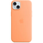 iPhone 15 PLUS ümbris silikoonist MagSafe Orange Sorbet MT173ZMA