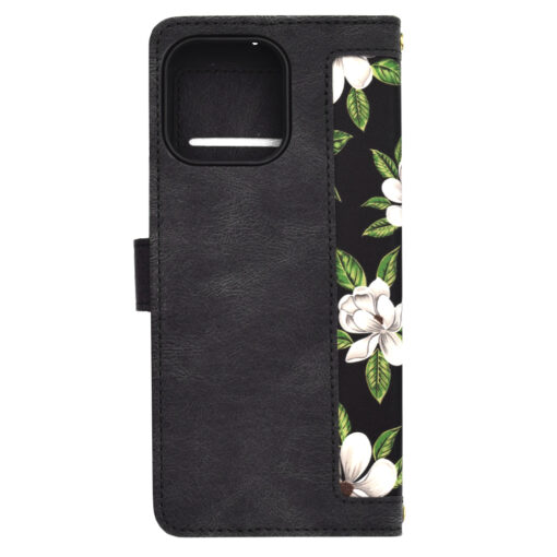 iPhone 15 Pro Max kaaned kunstnahast FlipCraft Flowers of the Dawn 2
