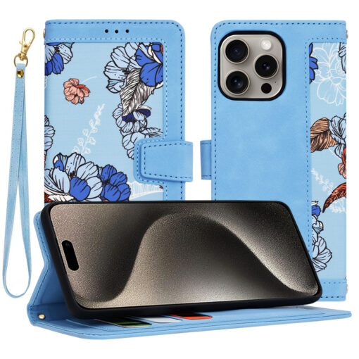 iPhone 15 Pro Max kaaned kunstnahast FlipCraft erk sinine