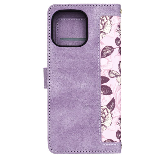 iPhone 15 Pro Max kaaned kunstnahast FlipCraft mustiline lilla 2