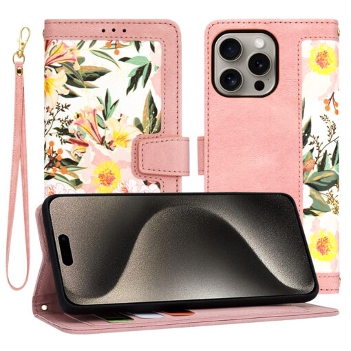 iPhone 15 Pro Max kaaned kunstnahast FlipCraft sweetheart pink