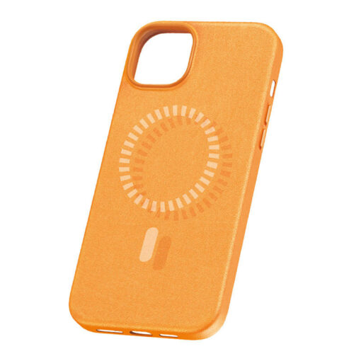 iPhone 15 Pro Max umbris MagSafe kunstnahast Baseus Fauxther Series oranz 1