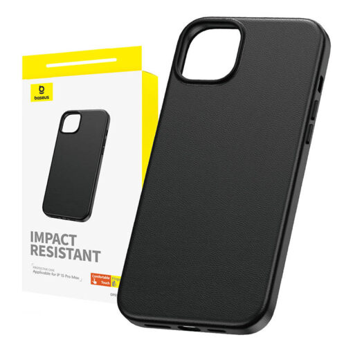 iPhone 15 Pro Max umbris kunstnahast Baseus Fauxther Series must