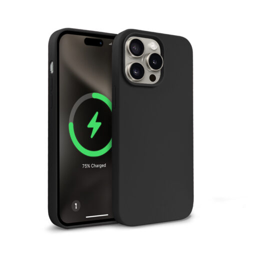 iPhone 15 Pro Max umbris silikoonist Crong Color Cover Magnetic MagSafe must 1