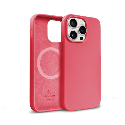 iPhone 15 Pro Max umbris silikoonist Crong Color Cover Magnetic MagSafe roosa 4