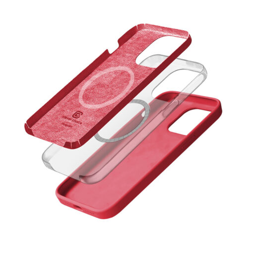 iPhone 15 Pro Max umbris silikoonist Crong Color Cover Magnetic MagSafe roosa 5