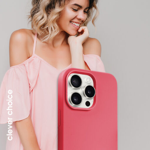 iPhone 15 Pro Max umbris silikoonist Crong Color Cover Magnetic MagSafe roosa 6