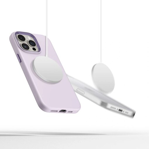 iPhone 15 Pro Max umbris silikoonist Silicone Pure MagSafe lillakasroosa 2