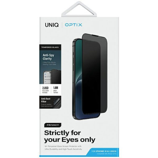 iPhone 15 kaitseklaas UNIQ Optix Privacy 5