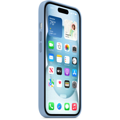 iPhone 15 umbris silikoonist MagSafe Winter Blue MT0Y3ZMA 1