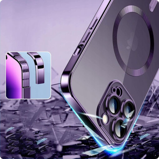 iPhone 15 umbris silikoonist MagShine MagSafe taevasinine 3