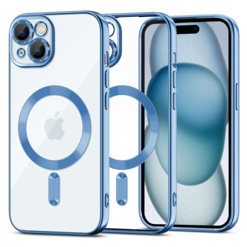 iPhone 15 umbris silikoonist MagShine MagSafe taevasinine