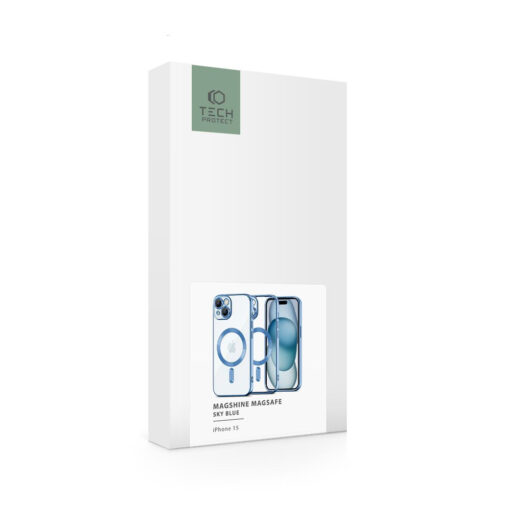 iPhone 15 umbris silikoonist MagShine MagSafe taevasinine 6