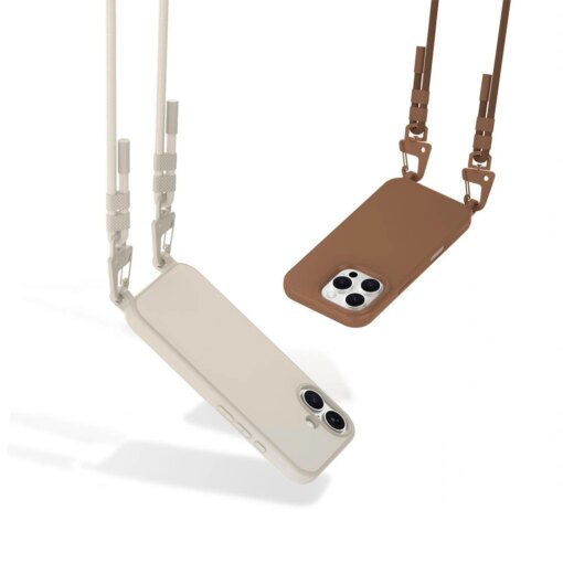 iPhone 15 umbris silikoonist Magnecklace MagSafe cosmic latte 3