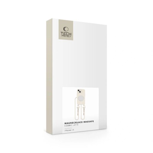 iPhone 15 umbris silikoonist Magnecklace MagSafe cosmic latte 5