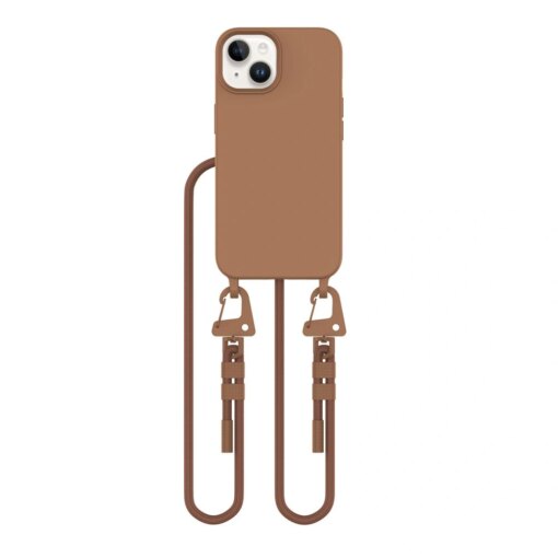 iPhone 15 umbris silikoonist Magnecklace MagSafe sokolaadipruun 1