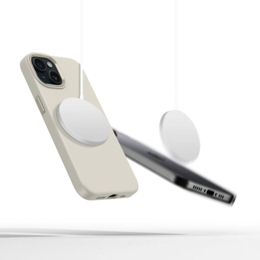 iPhone 15 umbris silikoonist Silicone Pure MagSafe cosmic latte 1