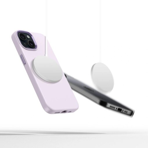 iPhone 15 umbris silikoonist Silicone Pure MagSafe lillakasroosa 2