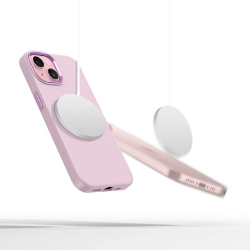 iPhone 15 umbris silikoonist Silicone Pure MagSafe parlroosa 2