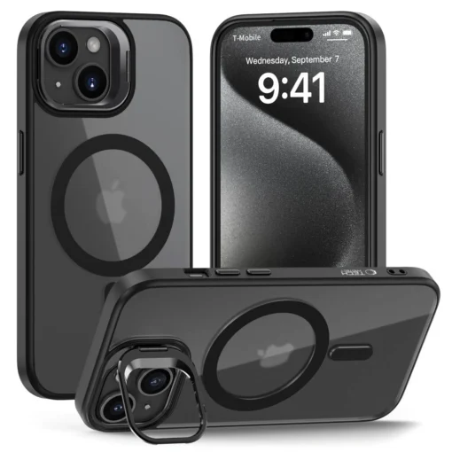 iPhone 15 umbris silikoonist servade ja plastikust tagusega Magstand MagSafe matt must 2