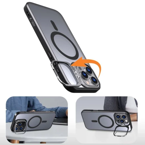 iPhone 15 umbris silikoonist servade ja plastikust tagusega Magstand MagSafe matt must 5