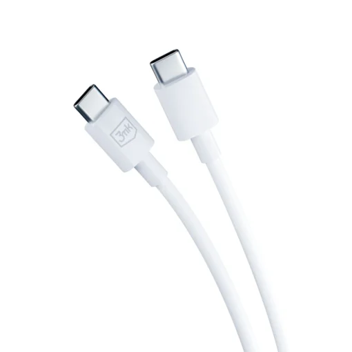 3mk Hyper Seinalaadija PD 45W USB C – USB C kaabel valge 5