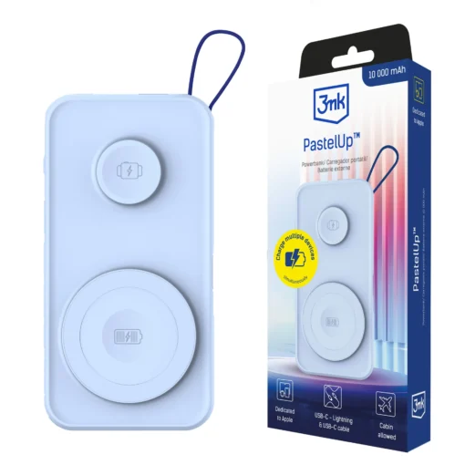 Akupank 3mk PastelUP 10 000mAh 22.5W sinine 7