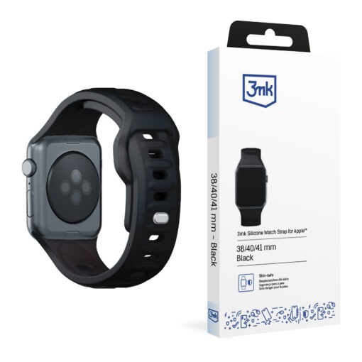 Apple Watch rihm silikoonist S 3mk Silicone Watch Strap black
