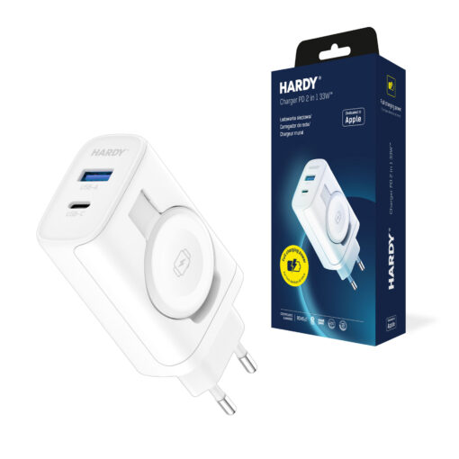 HARDY Seinalaadija Appleile PD 2in1 33W integreeritud Apple Watchi laadijaga