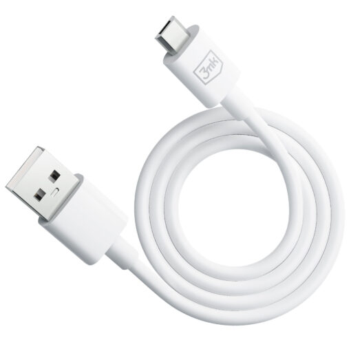 Juhe USB A – Micro USB 1.2m 5V 2.4A valge – Andmejuhe Laadimisjuhe – 3mk Hyper 2