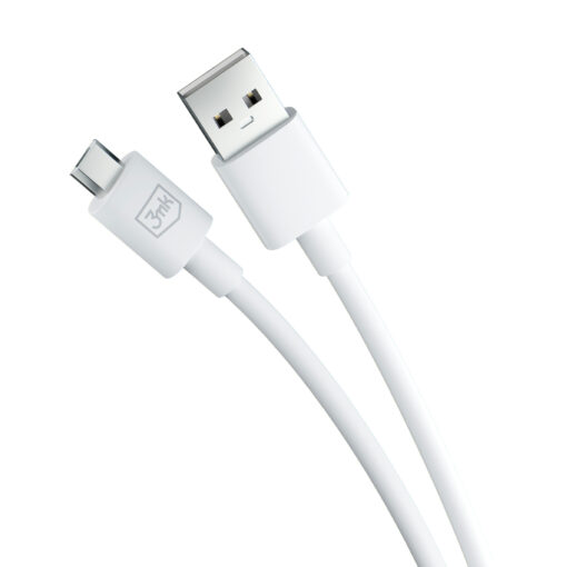 Juhe USB A – Micro USB 1.2m 5V 2.4A valge – Andmejuhe Laadimisjuhe – 3mk Hyper 3