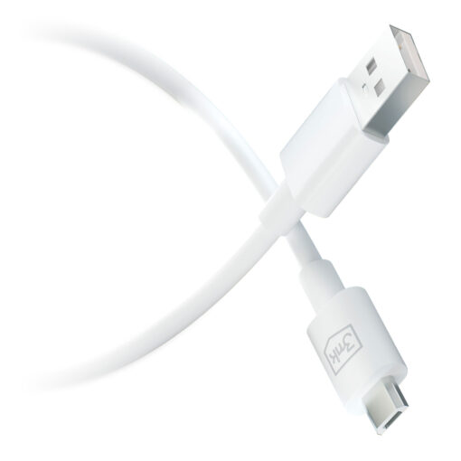 Juhe USB A – Micro USB 1.2m 5V 2.4A valge – Andmejuhe Laadimisjuhe – 3mk Hyper 4