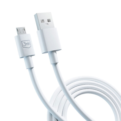 Juhe USB A – Micro USB 1.2m 5V 2.4A valge – Andmejuhe Laadimisjuhe – 3mk Hyper 6