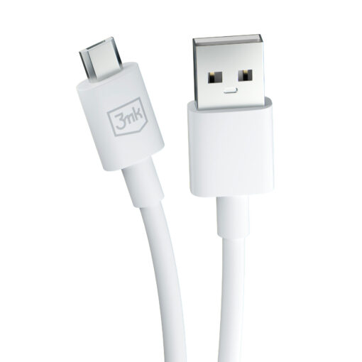 Juhe USB A – Micro USB 1.2m 5V 2.4A valge – Andmejuhe Laadimisjuhe – 3mk Hyper 7