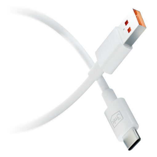 Juhe USB A – USB C 1.2m 5A valge – Kiirlaadimisjuhe – 3mk Hyper 4